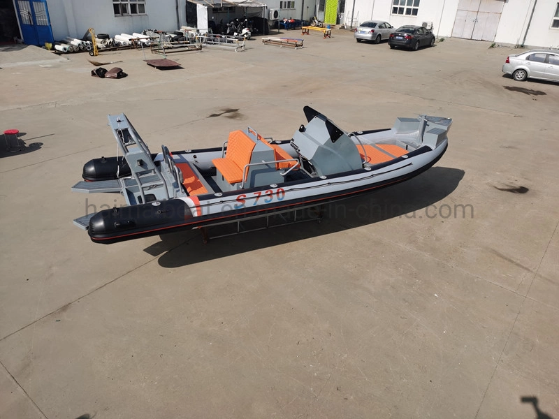 China Best Seller 24FT Recreational Rib Boat Aluminum Rigid Boat Orca Hypalon Inflatable Boat Rowing Boat Panga Boat Fishery Boat